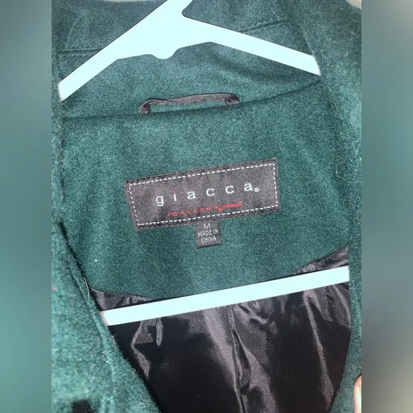 Giacca Women’s Dark Green Wool Winter Pea Coat - Medium - Picture 9 of 11